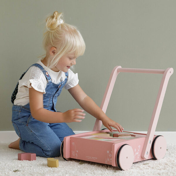 Little Dutch - Wooden Baby Walker with Wooden Blocks - Image 7