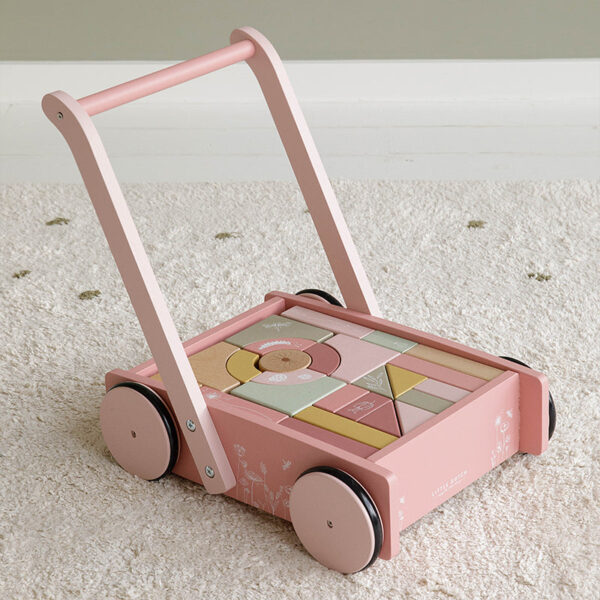 Little Dutch - Wooden Baby Walker with Wooden Blocks - Image 3