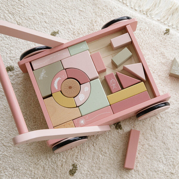 Little Dutch - Wooden Baby Walker with Wooden Blocks