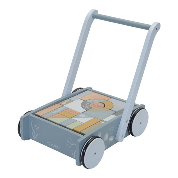 Little Dutch - Wooden Baby Walker with Wooden Blocks - Image 2