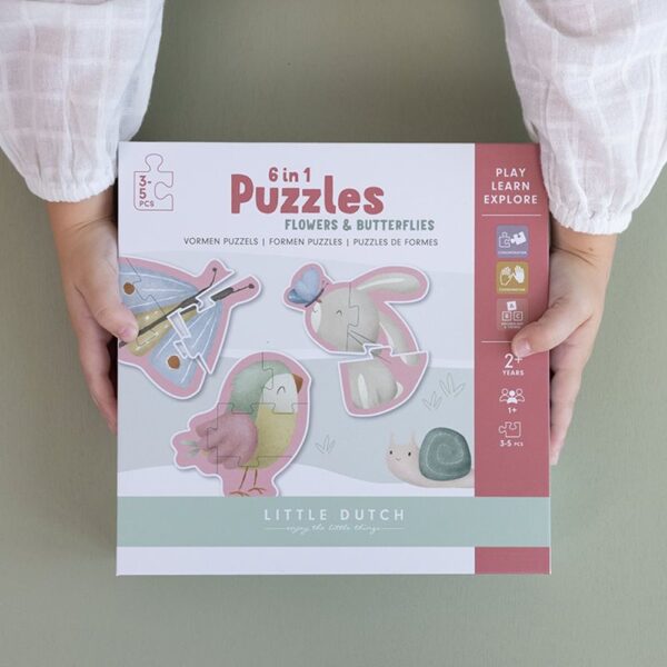 Little Dutch - 6 in 1 Puzzles Flowers & Butterflies - Image 4